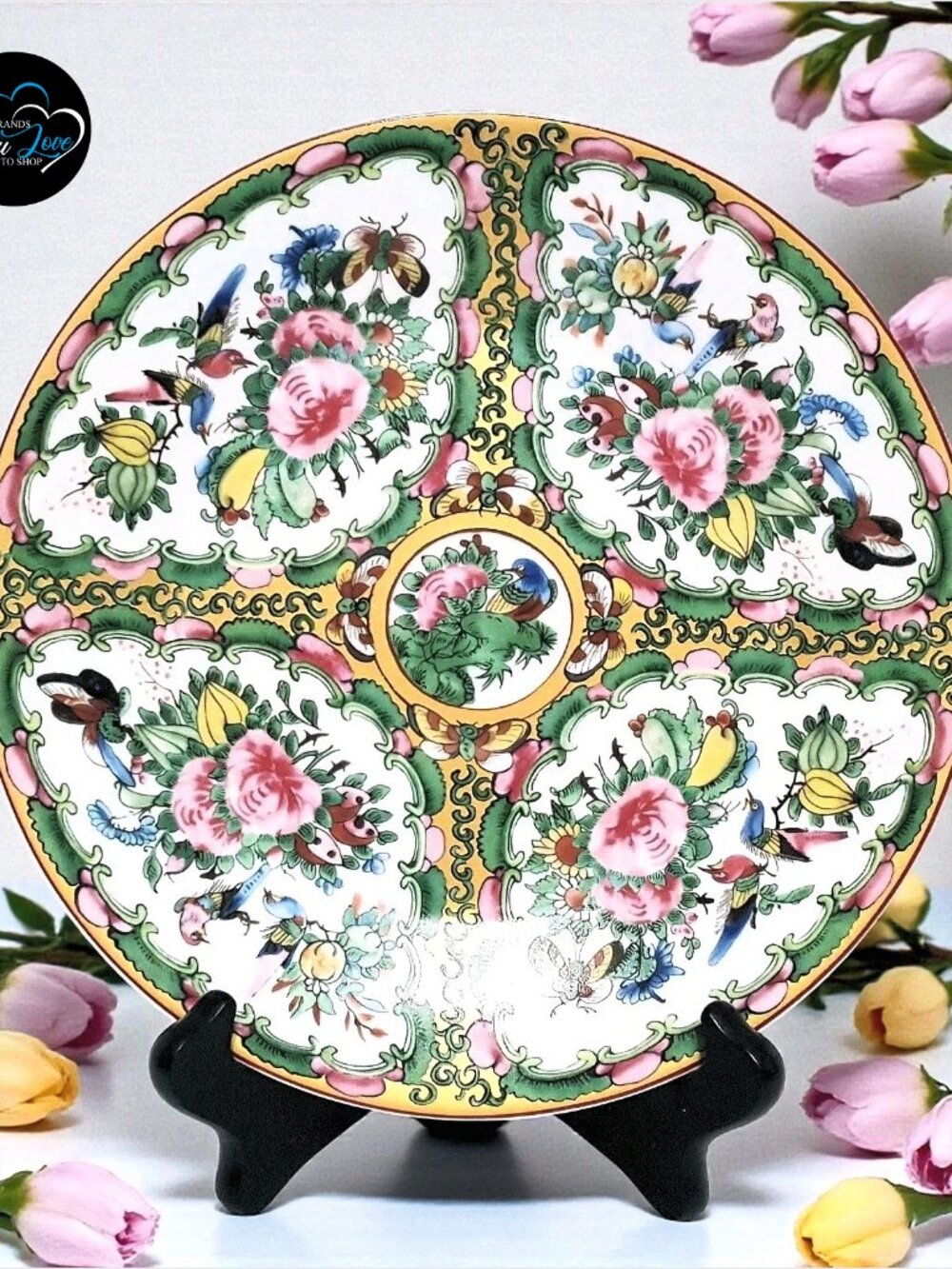 1 Williams Sonoma Famille Rose Salad Plate 8.75" NEW Green Easter Spring